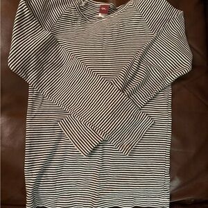Tea Collection Black and White Striped Long Sleeve Tee